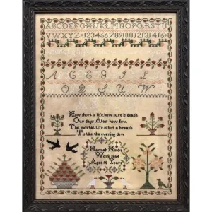 The Scarlett House ~ Hannah Hird 1854 Reproduction Sampler Pattern