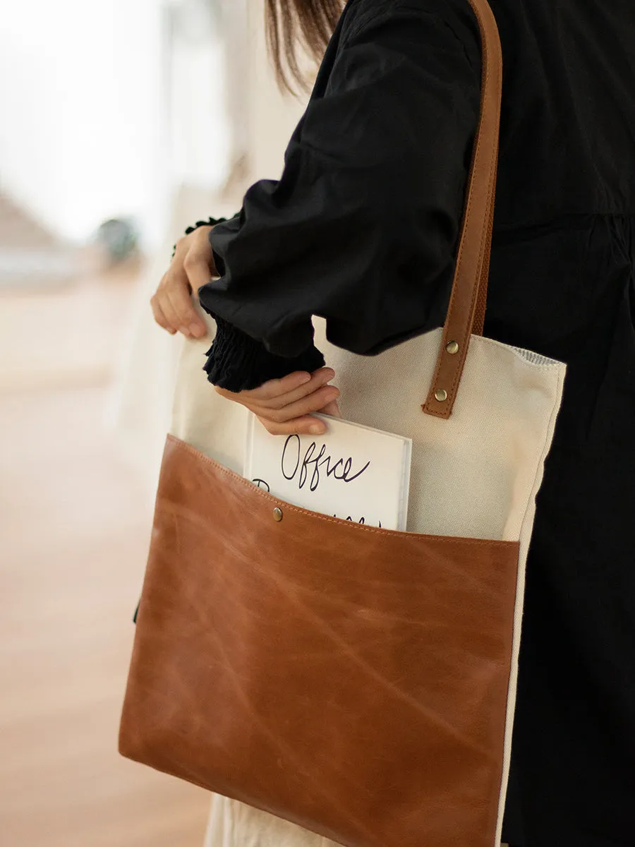 Two Tone Canvas Tote Canvas And Leather Tote Bag Canvas Leather Tote Bag Canvas And Leather Bag