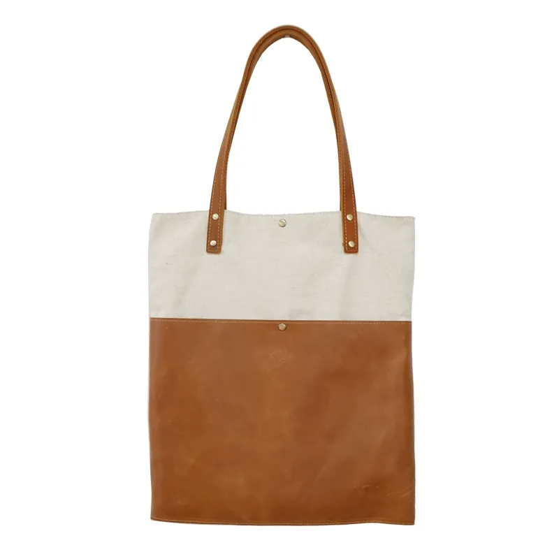 Two Tone Canvas Tote Canvas And Leather Tote Bag Canvas Leather Tote Bag Canvas And Leather Bag