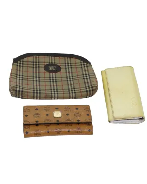 Vintage Nova Check Enamel Pouch and Wallet Set